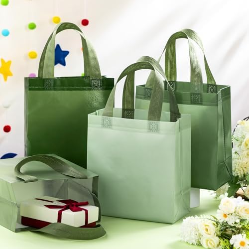 Wesnoy 36 Pcs Woven Gift Bags, Reusable Pastel Tote with Handles - Image 4
