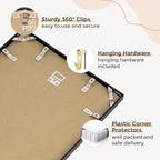 Flyjoe 22x28 Metal Picture Frame For Wall With Mat For 18x24, 22''x28'' Aluminum Photo Frames With Tempered Glass For Home Decor, Minimalist Modern Poster Frame Horizontally Vertically Set of 2, Black - Image 6