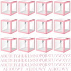 Thyle 12 Pcs Baby Balloon Boxes with 99 Letters for Baby Shower, Pink by Thyle
