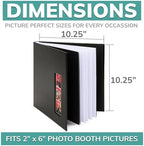 PBF (10 Pack) Photo Booth Album, Guest Book with 2x6 Clear Picture Inserts, Black Cover with Plastic Sleeves & White Pages, Scrapbook Album for Photo Strips, Memory Book, Wedding, and Baby Showers - Image 2
