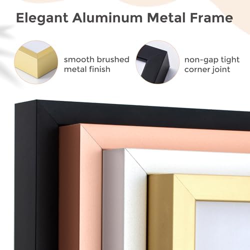 FLYJOE 27x40 Metal Picture Frame For Wall With Mat For 24x36, 27''x40'' Aluminum Photo Frames With Tempered Glass For Home Decor, Minimalist Modern Poster Frame Horizontal And Vertical Formats, Gold - Image 5
