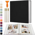 Vienrose Photo Album Self Adhesive 4x6 5x7 3x5 8x10 Scrapbook Album DIY Scrap Book with Metallic Pen 120 Pages Black by Vienrose