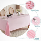 VidaFete 6 Pack 90 * 132inch Pink Rectangle Tablecloth for 6ft Tables - Image 3