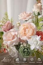 Ling's moment Fake Flowers Box, Faux Artificial Greenery Stems Foam Roses Gardenia Silk Peony Ranunculus Fabic Flower for Centerpieces Bouquet Wedding Vase Decorations, Garden Blush, Grand Combo - Image 3