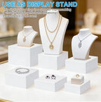 6 Pcs Acrylic Buffet Risers and Stand Food Risers with Mini Sign and Marker - Image 6