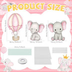 3 Pcs Pink Elephant Baby Shower Birthday Decorations Large Cutouts Gender Reveal Sign 1st Birthday Party Centerpieces for Baby Shower Party Supplies Photo Booth Props Backdrops Decor - Image 2