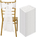 VitalCozy 50 Pack White Lace Vintage Chair Sashes with Bows Wedding Decoor by VitalCozy
