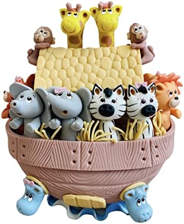 Noah's Ark Cake Topper, Jungle Safari, Party Decoration Birthday Party Centerpiece, Baby Shower, Biblical Animals (White) - Image 2