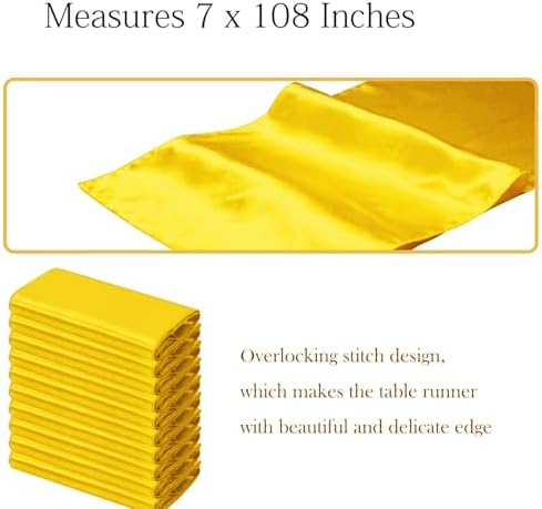 Pack of 50 Satin Yellow Chair Sashes for Wedding - SINSSOWL Chair Bows 7x108 Inches Chairs Ribbons Fitting Birthday Party Anniversary Banquets Bridal Shower Engagement Events Decorations - Image 3
