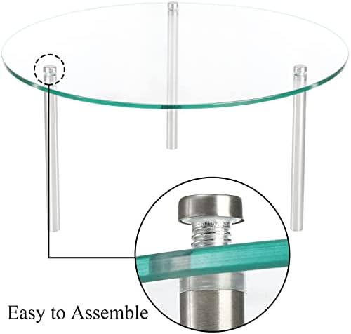 Hacaroa 3 Pcs Tempered Glass Cupcake Stands for Party, 9,11,12.6 Inch Round Food Display Stand Clear Retail Risers for Cakes, Desserts, Pastries, Appetizers - Image 4