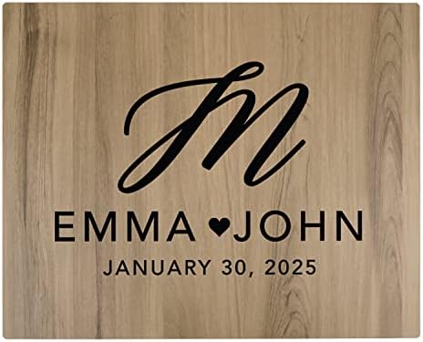Andaz Press Large Wooden Welcome Sign for Wedding Rustic Welcome Sign 16" x 20" Custom Script Monogram Names & Date Woodland Wedding Signage English Oak MDF Wood Finish Reception Indoor Outdoor Signs by AndazPress