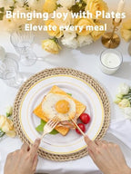 WDF 175PCS White and Gold Plastic Plates - Gold Plastic Plates - 25 Guest Thanksgiving Disposable Dinnerware Sets Include 50 Plate, 25 Cutlery, 25 Napkins and 25 Cups for Party/Thanksgiving/Wedding - Image 3