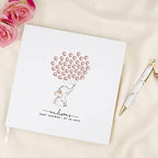 Andaz Press Personalized Baby Shower Guestbook with Gold Accents, Baby Elephant with Balloons Custom, White Guest Sign in Registry 120 Pages 8.5 X 8.5 Memories Book for DIY, Scrapbook, Photo Album - Image 2