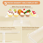 Bakzon Dessert Cupcake Stand, 3 Set Acrylic Tiered Serving Tray for Dessert Table Display, Cup Cake Holder for Tea Party/Birthday/Wedding - Image 4