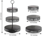 Efavormart 23" Black Metal Reversible Tiered Cupcake Stand, 3 Tier Dessert Stand Cupcake Holder, Display Stand - Image 3