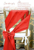 fani 60 PCS Satin Chair Sashes, 7x78 Inch, Red - Image 6