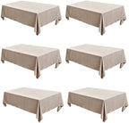 Fitable 6 Pack Nature Faux Linen Tablecloths Rectangle 60x102 Inch by Fitable