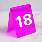 Acrylic Table Numbers, Tent Style Table Signs, Set of 6 Colorful Panel Desk Signs, Best for Rustic Receptions, Banquets Cafés Restaurants Hotel(Purple 13 18) by Unknown