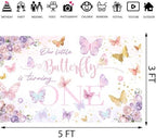 316 Pcs Butterfly 1st Birthday Party Decorations, Pink Our Little Butterfly is Turning One Party Supplies Include Backdrop, Hanging Swirls, Plates, Cups, Tablecloth, Cupcake Toppers, Latex Balloons - Image 4