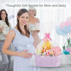 COMSE Small Woven Basket with Gift Bags and Ribbons, Gift Basket Empty, and Large Storage Basket, Large Blanket Baskets, Laundry Hampers - Image 3