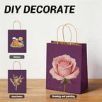 bagmad 100 Pack 8x4.75x10 Inch Plain Medium Paper Bags with Handles Bulk, Kraft Craft Gift Bags, Grocery Shopping Retail Birthday Party Favors Wedding Sacks (Purple) - Image 5