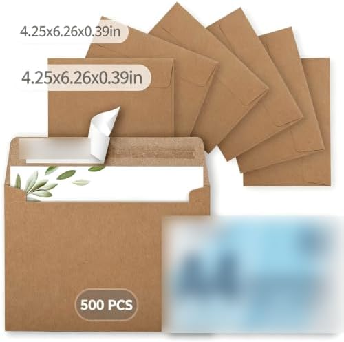 MOS Kraft Invitation Envelopes A4 (4.25 x 6.25 Inch) 500 Pack - Image 2