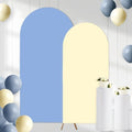 Blue & Cream Chiara Arch Backdrop Stand Covers (7.2FT, 6FT) by CORNERLACE