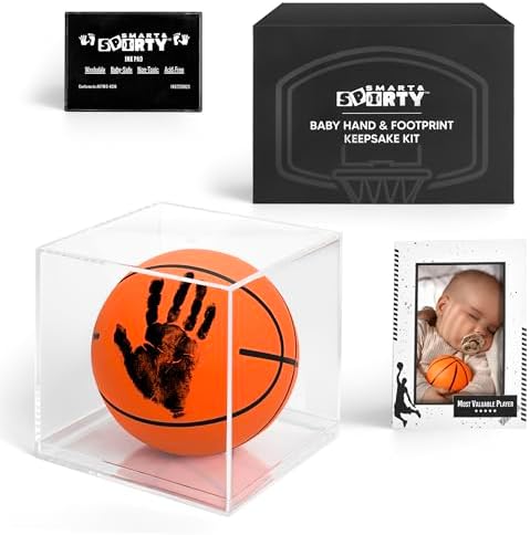 Baby Basketball Handprint Kit - Baby Boy Basketball Newborn Keepsake Kit by SmartandSporty