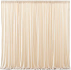 Champagne Backdrop Curtains 8 Panels - Wrinkle-Free Polyester Photography Drapes for Baby Shower & Birthday Party - 32 X 10FT by WishCare