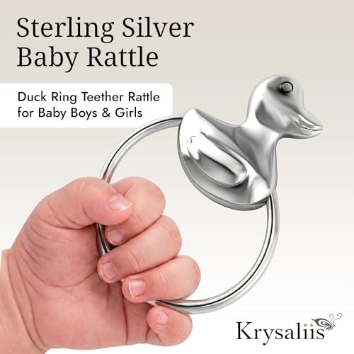 Duck 925 Sterling Silver Teether Rattle Ring - Image 2