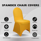 YOUR CHAIR COVERS - 50 Pack Stretch Spandex Banquet Chair Cover - Gold, Wedding Slip Covers, Premium Quality Chair Cover - Image 2