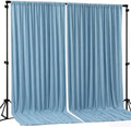 Dusty Blue Backdrop Curtains-Wrinkle-Free Polyester Photography Drapes Party Curtain Background for Baby Shower Wedding Decorations- 40 X10FT by WishCare