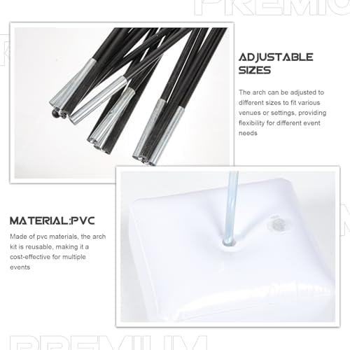 Detachable Balloon Arch Stand Kit with Base, White Steel Xmas Halloween - Image 5