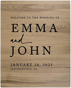 Andaz Press Large Wooden Welcome Sign for Wedding Rustic Welcome Sign 16" x 20" Custom Names Date & Location Modern Wedding Signage English Oak MDF Wood Finish Wedding Reception Indoor Outdoor Signs by AndazPress