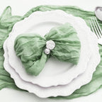 60 Pack Sage Green Cheesecloth Napkins Washable 21x21 Inches Sage Green Cloth Napkins Set of 60 Dinner Table Napkins for Wedding Bridal Baby Shower Rustic Boho Cotton Gauze Summer Party Table Decor - Image 6