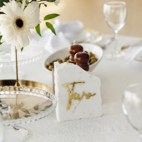 24 Pcs Gold Acrylic Cursive Wedding Table Numbers 1-24 - Image 4