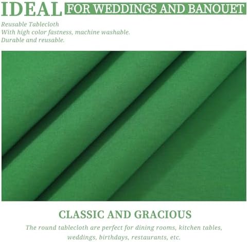 Showgeous 90 Inch Green Round Tablecloths, Polyester Table Covers - Image 5