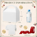 Maitys 24 Set Large Gable Boxes with Handle Ribbon and Tag, White, Red - Image 2