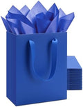 YACEYACE Blue Gift Bags 20Pack, Blue Gift Bags with Tissue Paper by YACEYACE