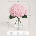 Artificial Pink Hydrangea Flower in Vase Faux Floral for Bedroom Gift Decor - Image 7