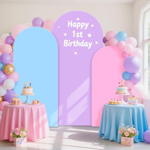 Arch Covers Stretchy Backdrops Set of 3 Wedding Arch Backdrop Cover 7.2FT 6.6FT 6FT Rainbow Arched Stand Cover Chiara Backdrop Covers Arches Spandex for Baby Shower Graduation Wedding Arches Decor - Image 4