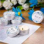 MTLEE 50 Pcs Wedding Candles Gift Favors for Guests 1 Oz, Blue Flowers - Image 2