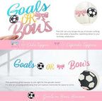 Soccer Gender Reveal Decorations, Baby Boy or Girl Gender Reveal Party Decor, Goals or Bows Backdrop Balloon Banner Tablecloth Cake Topper Box Sash for He or She Sports Gender Reveal Supplies - Image 5