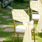 fani Ivory Satin Chair Straps Bows,120 PCS 7x108 Inch,Chair Sash - Image 6
