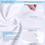 Kesfey 6 Packs Rectangle Table Cloths 60 x126 inchs White Polyester Tablecloths Stain and Wrinkle Resistant Tablecover Washable Banquet Fabric Tablecloth for 8 Foot Tables for Wedding Baby Shower - Image 3