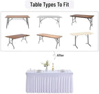 Spandex Tablecloth 5FT Rectangle Table Cover 4 Pack White Wrinkle-Free - Image 6