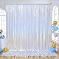 10x10ft Sequin Silver Backdrop Curtains Wedding Party Glitter Curtain Backdrop Fabric Shimmer Drapes Backdrop Bridal Baby Shower Birthday Christmas Photoshoot Background Photography 5x10FT，2 Panels by LittleFunny