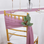 QueenDream Purple Chair Sashes Wedding Aisle Decorations: 16 Packs 8ft Long Draping Fabric Sheer Church Chair Cover Bulk for Party Banquet - Image 6
