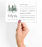 50 Blank RSVP Cards with White Envelopes Pine Tree 4"x6" Response Cards-RSVP Reply Card for Wedding-Bridal Shower-Baby Shower-Rehearsal Dinner - Image 3