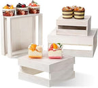 Sieral 4 Pcs Wood Cupcake Stand Dessert Risers for Party,Vintage White by Sieral